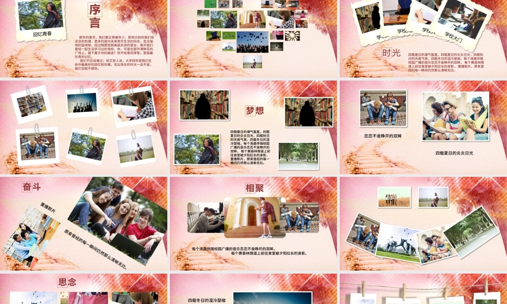 怀旧复古电子相册毕业纪念册PPT动态模板.pptx
