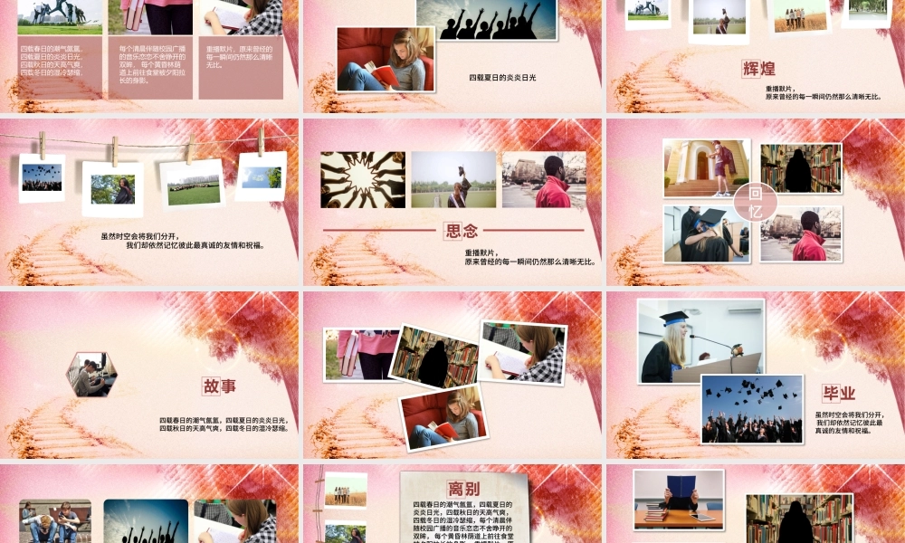怀旧复古电子相册毕业纪念册PPT动态模板.pptx
