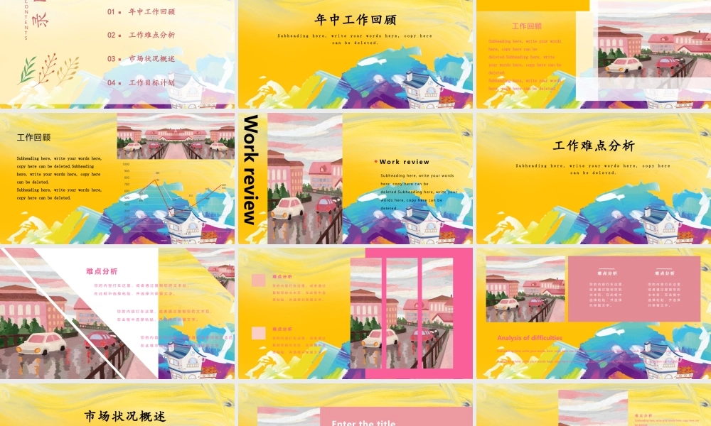 黄色油画风年终工作总结汇报PPT模板.pptx