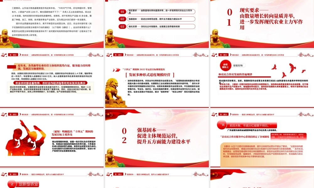 加快培育现代农业领头雁PPT党建风解读新型农业经营主体提升行动实施专题党课课件模板.pptx