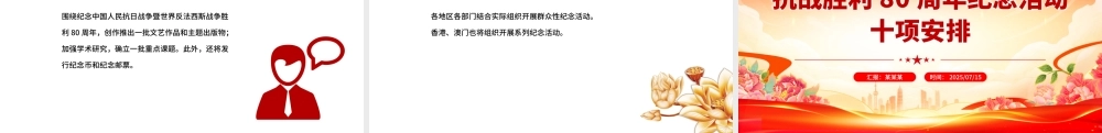 简洁风抗战胜利80周年纪念活动十项安排PPT课件.pptx