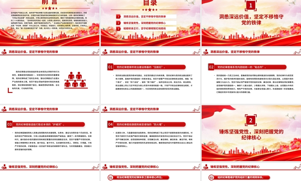 简洁风守纪律讲规矩做一名合格的党员干部PPT党课下载.pptx