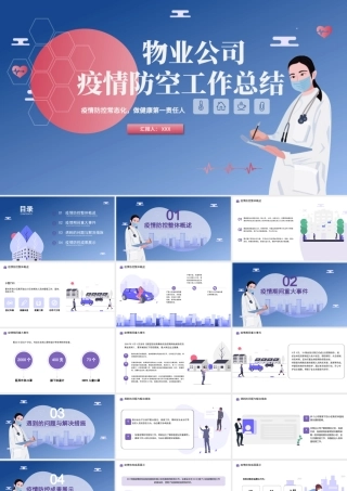 简约物业疫情防控工作总结ppt.pptx