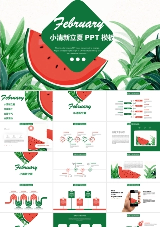 简约小清新立夏节气宣传PPT模板.pptx