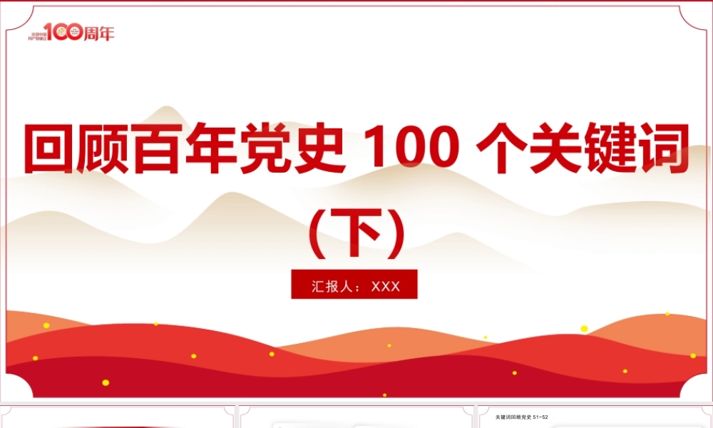 建党100周年回顾百年党史100个关键词PPT模板（下）.pptx