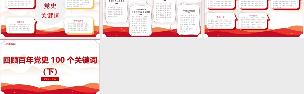 建党100周年回顾百年党史100个关键词PPT模板（下）.pptx
