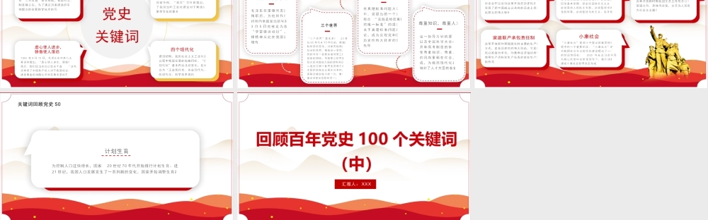 建党100周年回顾百年党史100个关键词PPT模板（中）.pptx