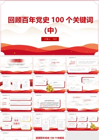 建党100周年回顾百年党史100个关键词PPT模板（中）.pptx