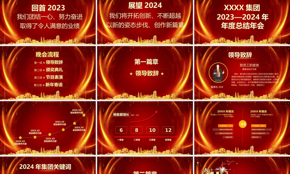精美创意誓师大会PPT赢战2024企业年终总结年会颁奖模板.pptx