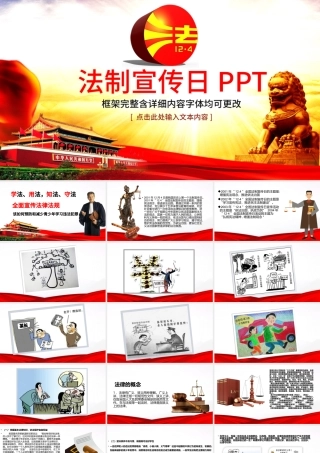 精美大气法制宣传日普法宪法会议报告PPT.pptx