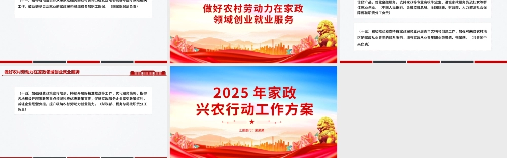 精美简洁《2025年家政兴农行动工作方案》PPT课件下载.pptx