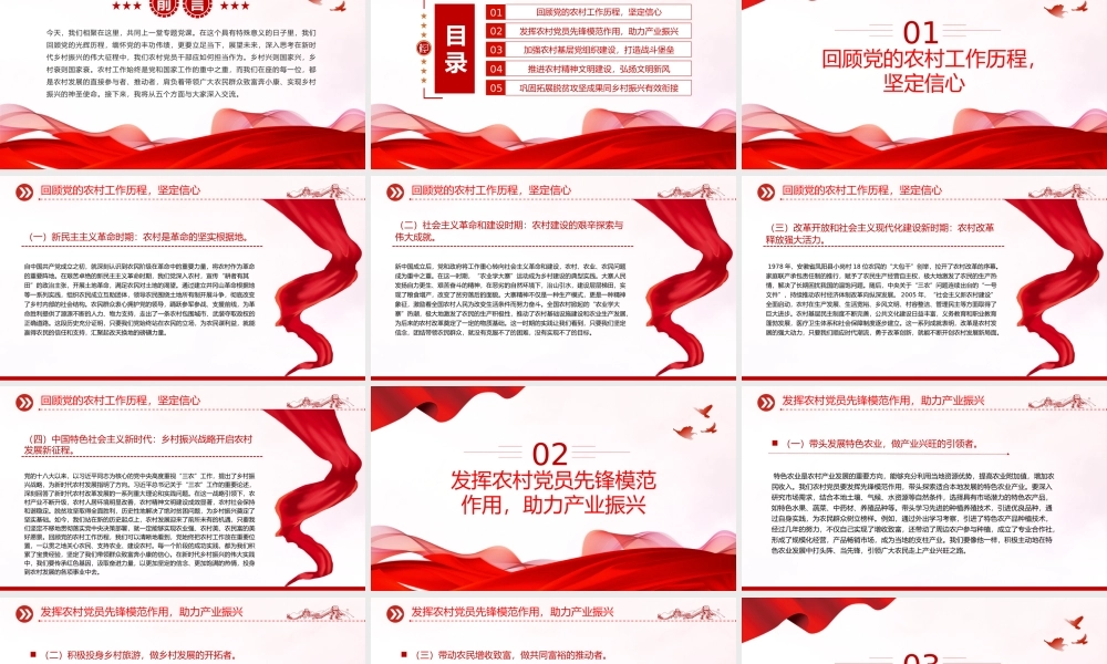 精美简洁在新时代乡村振兴征程中彰显党员担当PPT党课.pptx