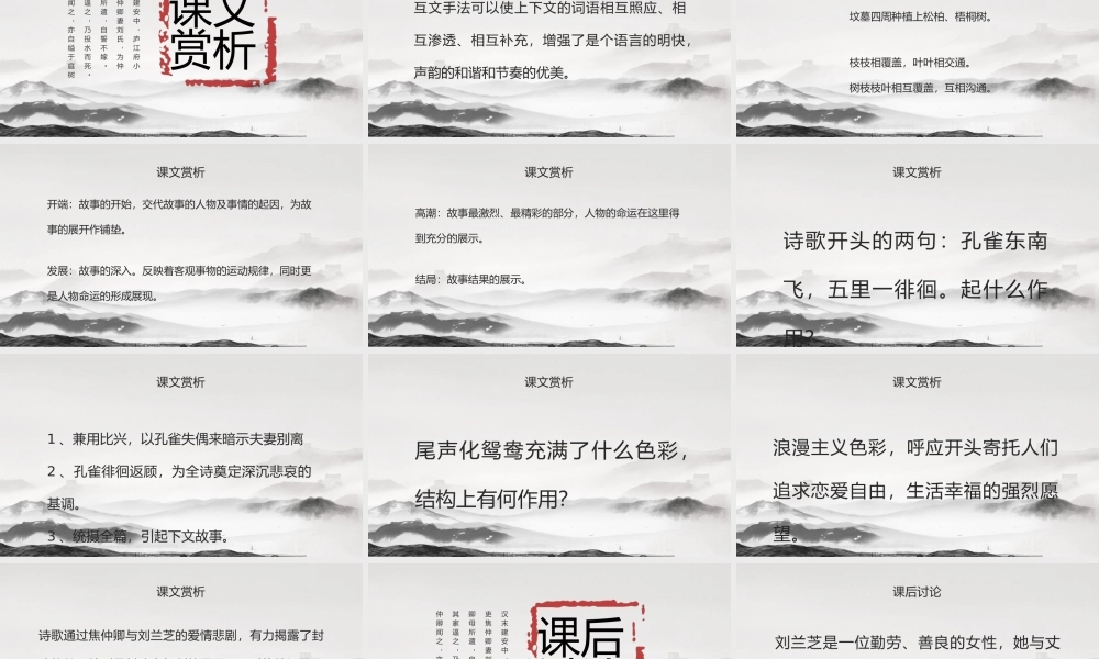 孔雀东南飞必修二七年级课件语文人教版古风.pptx