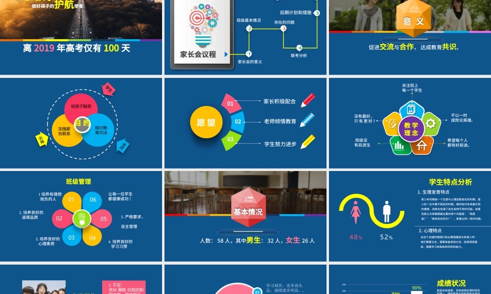 蓝色高三冲刺家长会ppt模板幻灯片.pptx