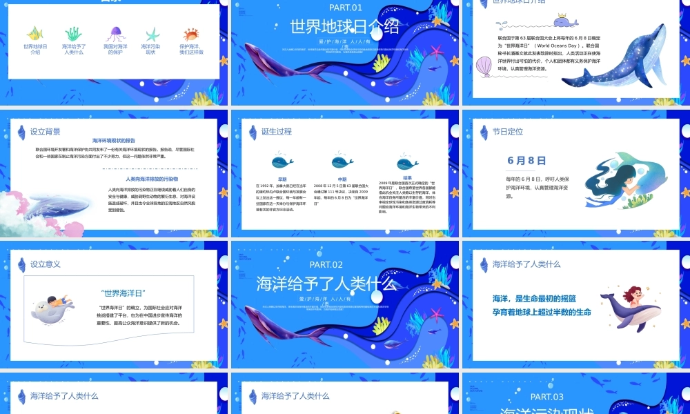 蓝色世界海洋日PPT保护海洋环境认真管理海洋资源课件.pptx