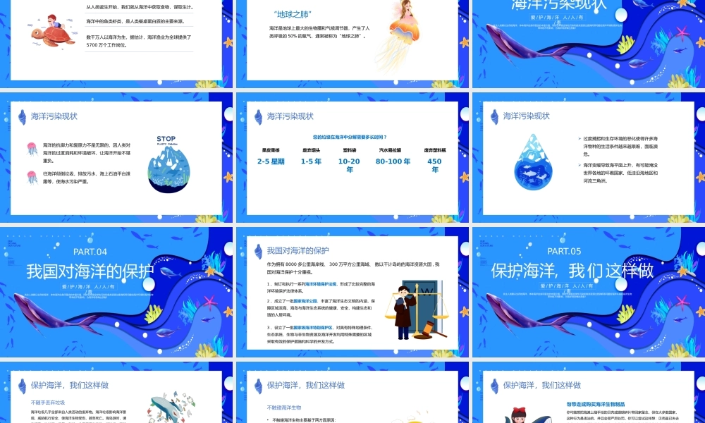 蓝色世界海洋日PPT保护海洋环境认真管理海洋资源课件.pptx