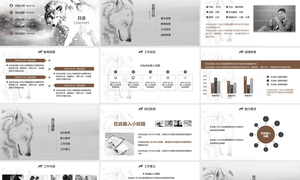 狼性中国风岗位竞聘简历动态PPT模板.pptx