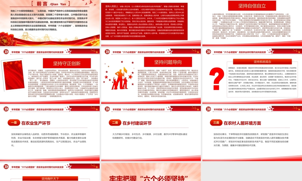 牢牢把握六个必须坚持PPT红色大气夯实农业农村现代化科技支撑课件.pptx