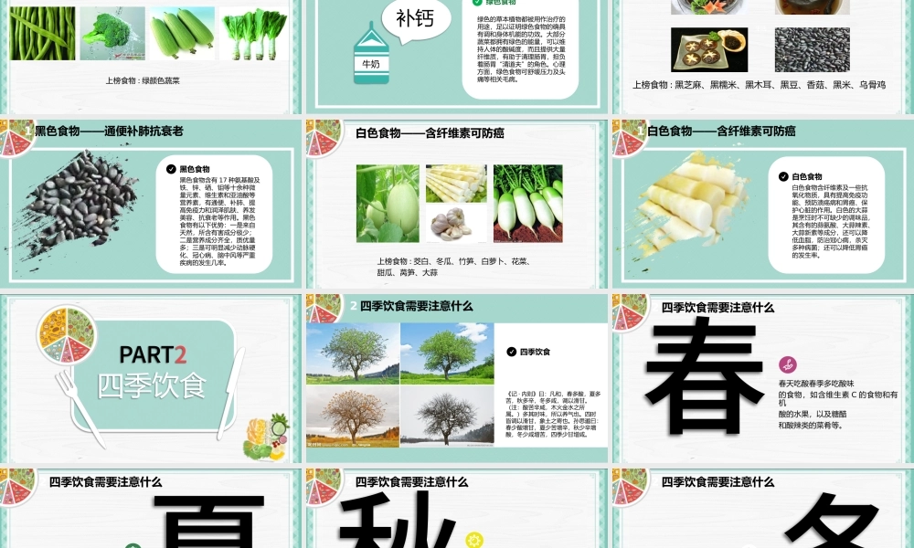 绿色简约清新健康生活饮食常识ppt.pptx