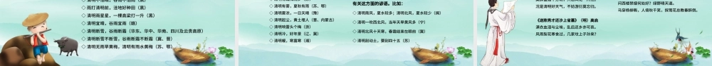 绿色清新卡通中国十四节气之清明节节日介绍主题班会课件PPT模板.pptx