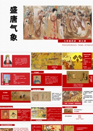 七年级下册历史课件盛唐气象PPT模板.pptx