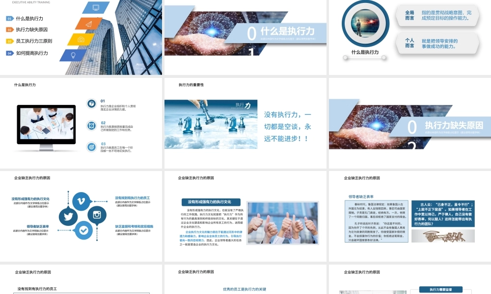 企业员工执行力培训PPT模板.pptx