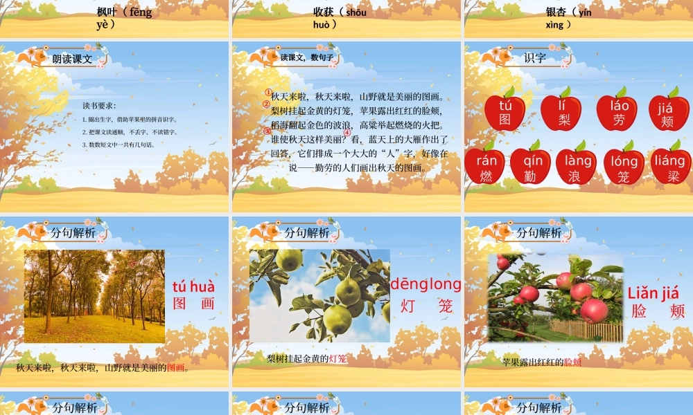 秋天的图画语文课件PPT模板.pptx