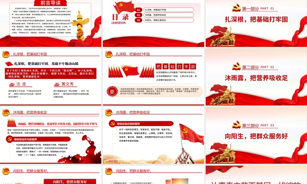 让青春之花在基层一线绽放PPT精品庆祝中国共青团建团100周年专题课件模板.pptx