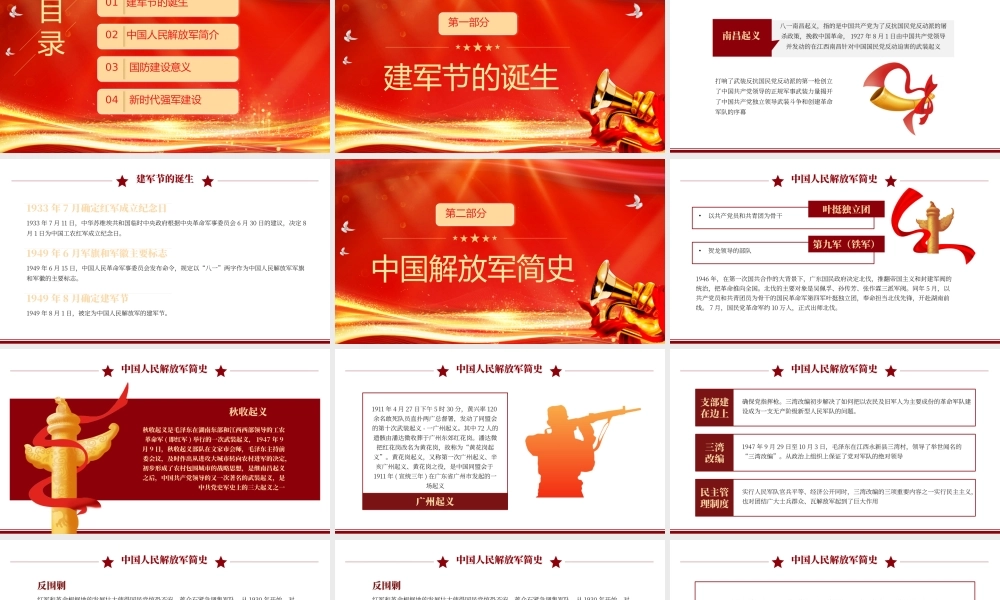 热烈庆祝建军98周年PPT铁血铸军魂八一建军节课件下载.pptx