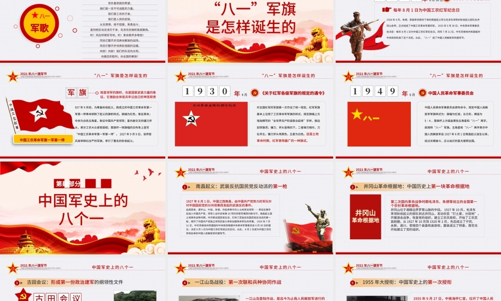热烈庆祝中国人民解放军建军97周年PPT红色大气铁血铸军魂建军节课件.pptx