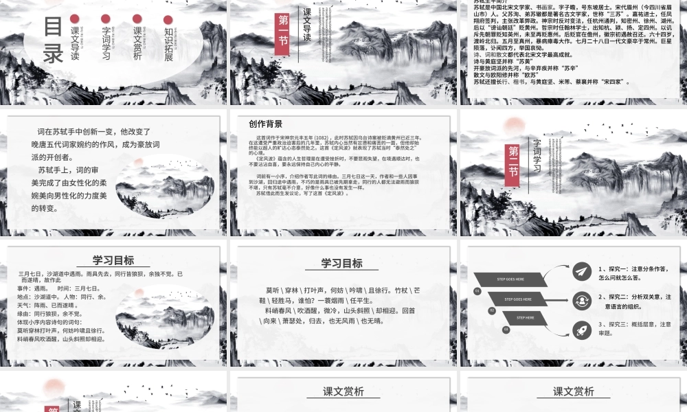 人教版必修四年级语文定风波PPT课件.pptx