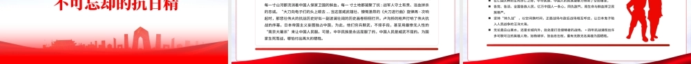 日本无条件投降PPT红色党建风铭记历史缅怀先烈党课课件模板.pptx