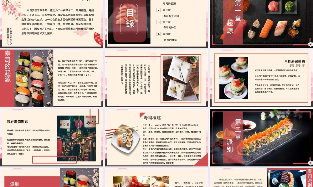 日系相册风日料寿司的形成与发展PPT模板.pptx