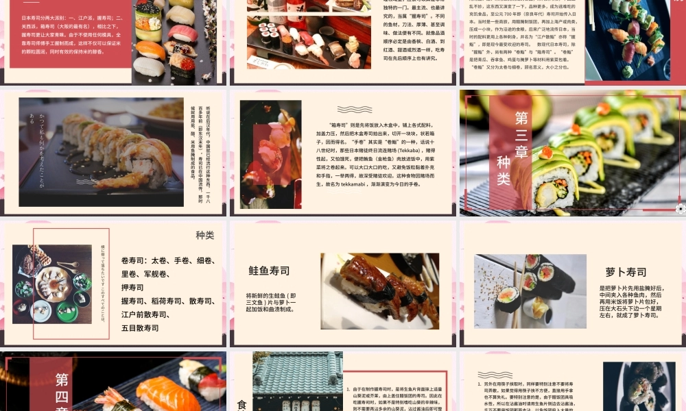 日系相册风日料寿司的形成与发展PPT模板.pptx