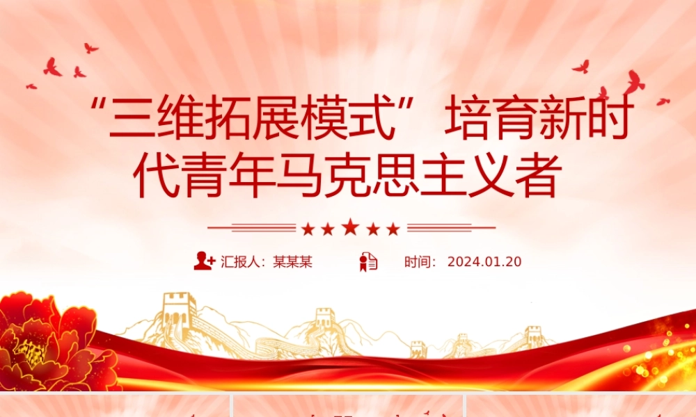 三维发力 着力培养坚定的青年马克思主义者PPT红色简洁学习教育党课课件.pptx
