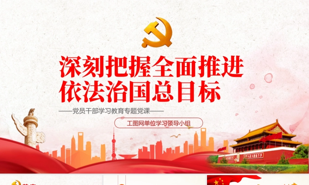 深刻把握全面推进依法治国总目标PPT党政风党员干部学习教育专题党课.pptx