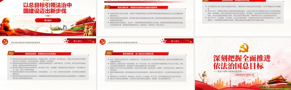 深刻把握全面推进依法治国总目标PPT党政风党员干部学习教育专题党课.pptx