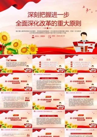 深刻领会和把握进一步全面深化改革的重大原则PPT党建风学习教育党课课件.pptx