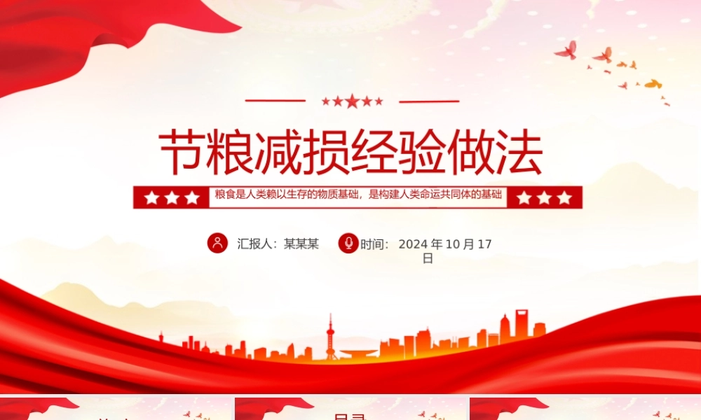 实用节粮减损经验做法PPT简洁精美保障粮食安全宣讲课件.pptx