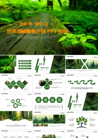 世界湿地森林环保PPT模板.pptx