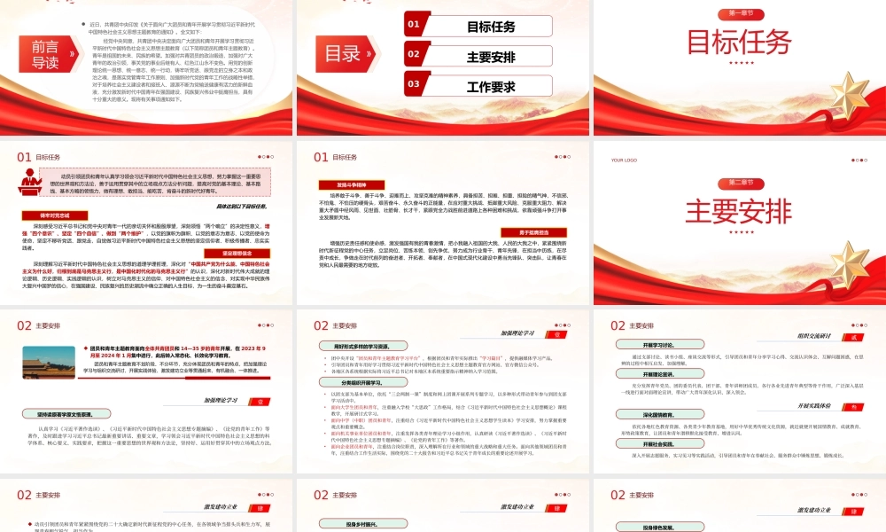 团员和青年主题教育PPT精美红色加强对共青团员的政治锻造和对广大青年的政治引领团课课件.pptx