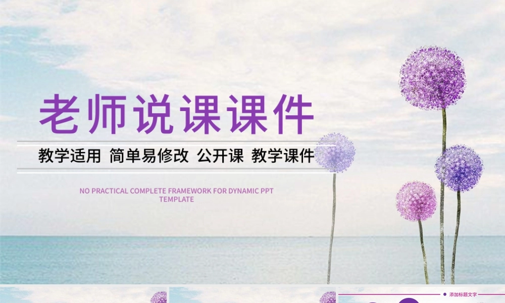 唯美清新淡雅女教师说课PPT课件模板艺术.pptx
