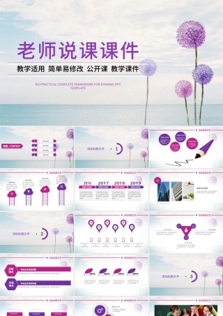 唯美清新淡雅女教师说课PPT课件模板艺术.pptx