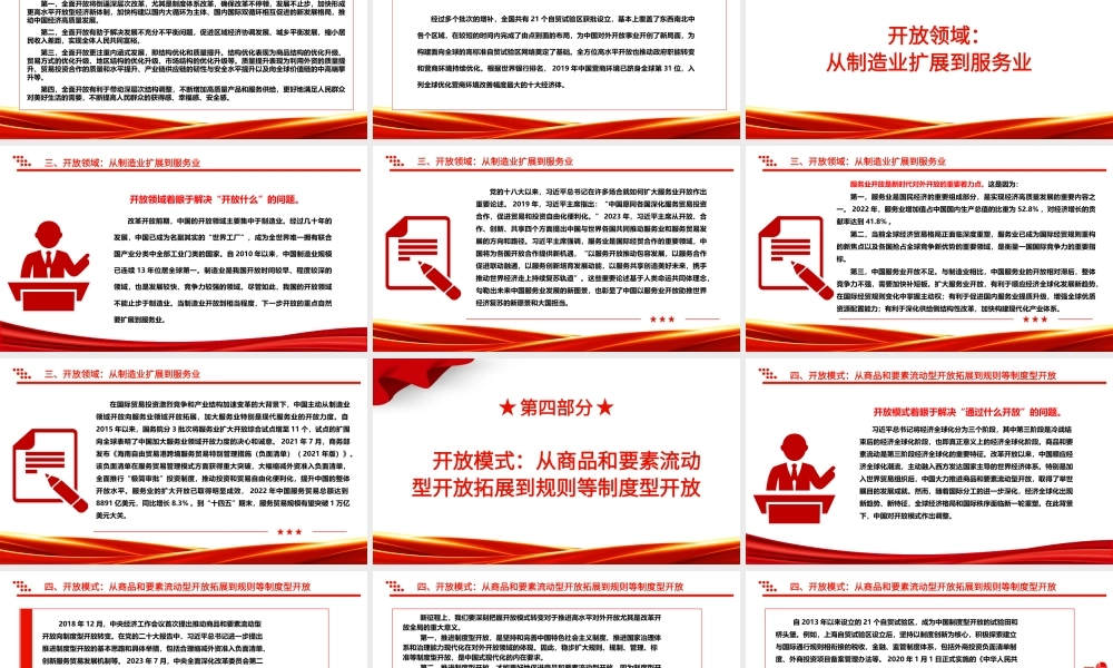 五个维度阐述我国对外开放的历史性转变ppt简洁党政风高水平对外开放党组织专题党课下载.pptx