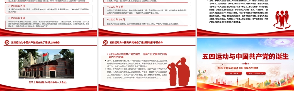 五四运动与中国共产党的诞生PPT2025纪念五四运动106周年系列课件.pptx