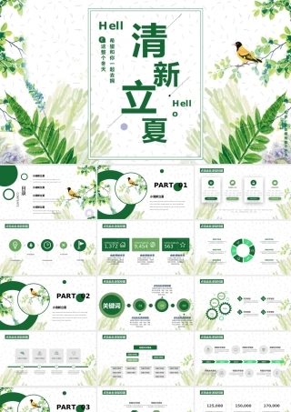 小清新立夏节日宣传PPT模板.pptx