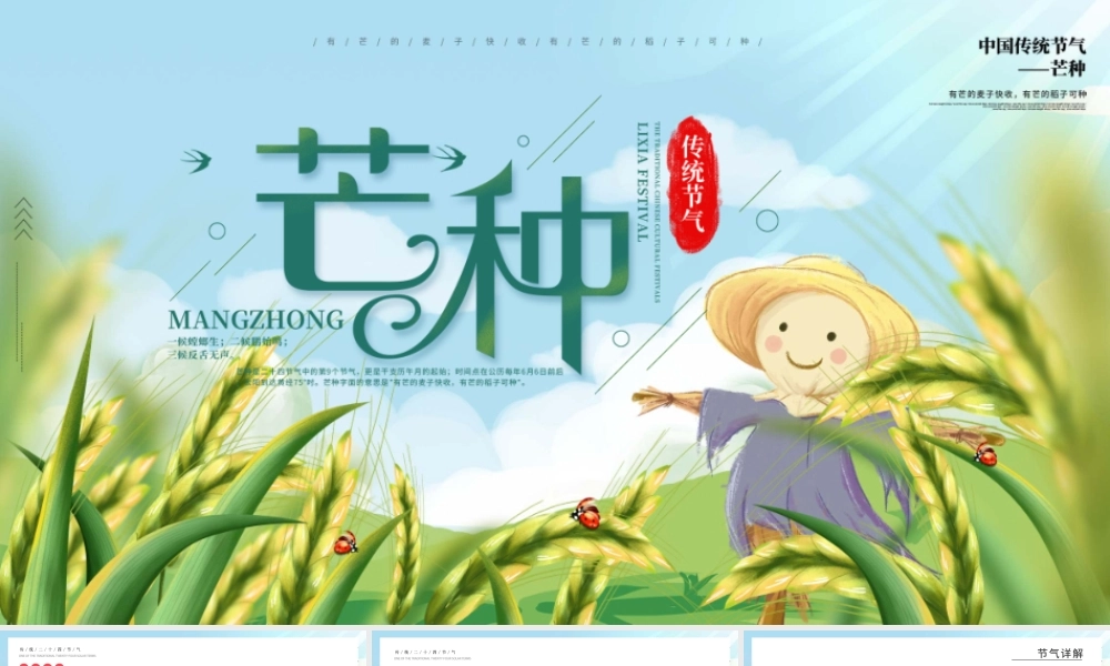 小清新中国传统节气芒种节PPT课件.pptx