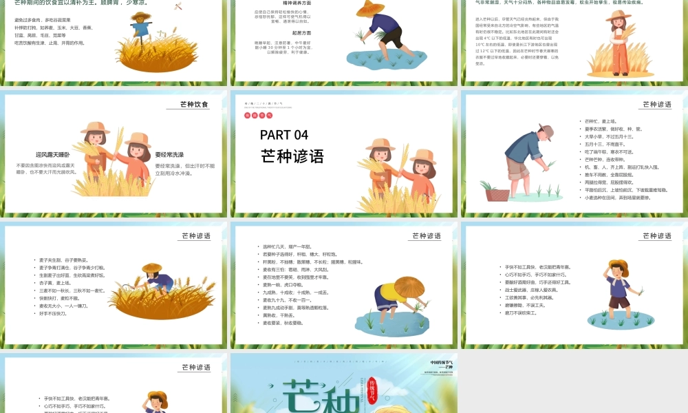 小清新中国传统节气芒种节PPT课件.pptx