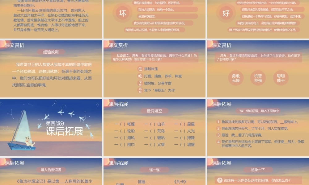 小学六年级语文鲁宾逊漂流记PPT课件.pptx