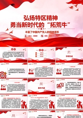 新时代敢为人先的特区精神ppt精品大气精神谱系意识形态微党课.pptx
